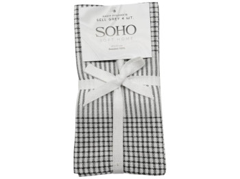 Набор полотенец Soho Sell Grey, хлопок, 40×40см, цвет бело-серый, 4шт