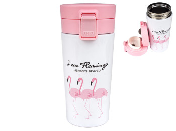 Стакан-термос металлический Фламинго 8х8х18см 380мл в картонной упаковке