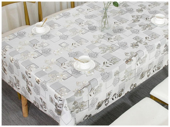 Клеенка Milan, с тиснением, на тканевой основе, ПВХ, 1,40×20м, дизайн Grey Flora (цена за рулон)