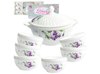 Набор супной Гортензия, 2,5л, 740мл (цена за набор 7 предметов)