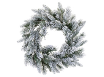 Венок из искуственной хвои заснеженный, D60см, 122 ветки