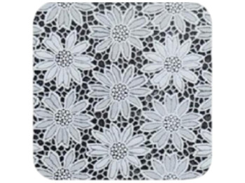Клеенка Lace, ПВХ, 1,37×20м, цвет белый, дизайн Chamomile (цена за рулон)