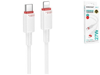 Кабель USB Borofone BX110 PD27W Type-C to Lightning, 1м, колір білий