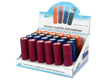 Фонарик светодиодный 1led, 11x2,2см (без батареек 3шт x ААА)