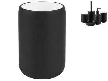 Склянка для зубних щіток Bathlux керамічна, 11,5×7,2 см, чорний матовий (ціна за 1 предмет)