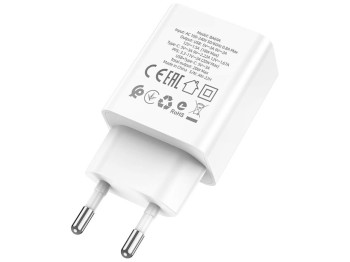 Мережевий зарядний пристрій Borofone BA69A Resource PD20W+QC3.0 Колір Бiлий