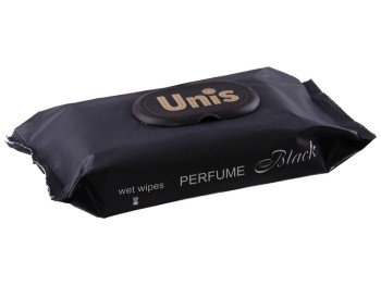 Вологі серветки Unis Perfume Black антибактеріальні 48шт з клапаном