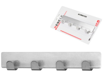 Вішак клейкий 4 гачка, нержавіюча сталь 15,7х3,4х0,1см