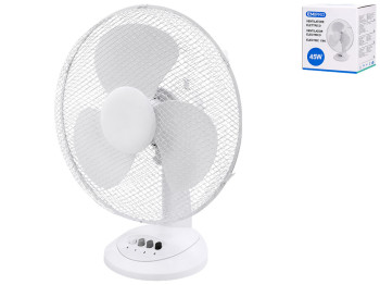 Вентилятор настольный EmiPro, пластик, железо, алюминий, 50×50см, 45W, цвет белый