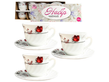 Набір чайний Червона троянда (ціна за набір 12 предметів)