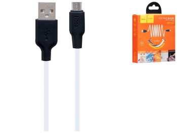 Кабель USB Hoco X21 Plus Silicone Micro, Чорно-Білий