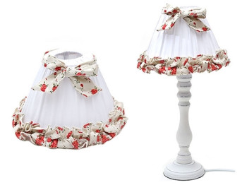 Абажур тканинний, 22x14см, білий з дрібними квітами