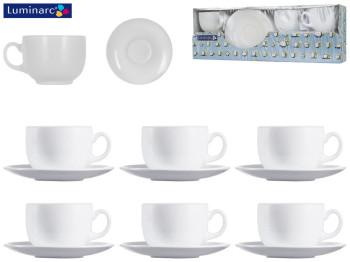 Сервиз для чая Luminarc EVOLUTION 12 предметов (чашка 220мл, блюдце 14см)