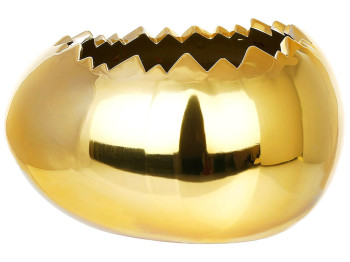 Кашпо порцелянове у формі яйця, 17x13x10см, колір - золото