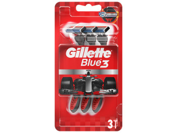 Бритвы одноразовые GILLETTE BLUE 3, 3 лезвия 3шт Red