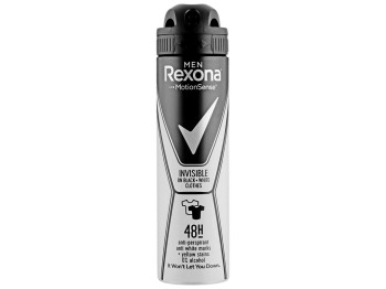 Антиперспирант аэрозоль Rexona Men Motionsense Невидимый на черном и белом 150мл