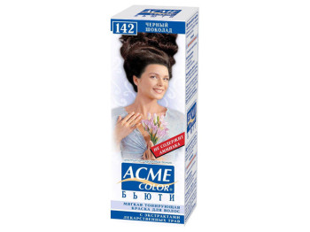 Фарба для волосся м'яка тонуюча Acme-Color "Б'юті" безаміачна Чорний шоколад тон 142