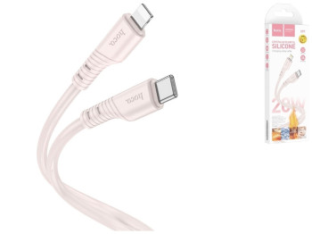 Кабель USB Hoco X97 Crystal color PD20W Silicone Type C to Lightning, Розовый