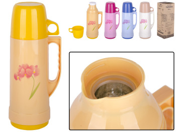 Термос пластиковый со стеклянной колбой и пластиковой крышкой-чашкой Stenson 750мл