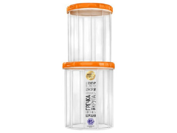 Контейнери харчові для сипучих продуктів з різьбленням D12,5x15,5см 1л/1,5л (ціна за набір 2пр) NP-8