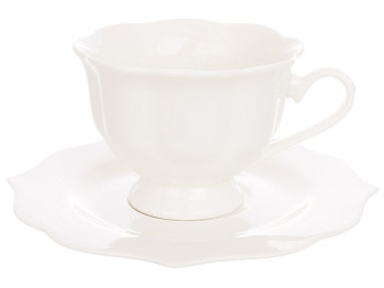 Набор фарфоровый, чашка с блюдцем Harmony, 170мл, цвет - белый (2предмета)