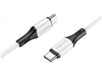 Кабель USB Borofone BX79 60W (20V/3A) Silicone Type-C to Type-C Колір Білий
