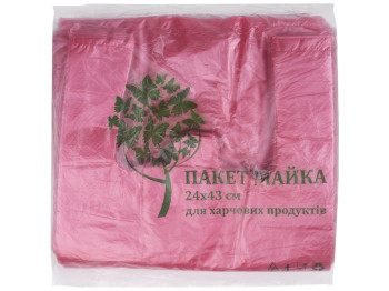 Кулек с ручками типа майка Полесье без рисунка (100шт 250гр) 24*43см