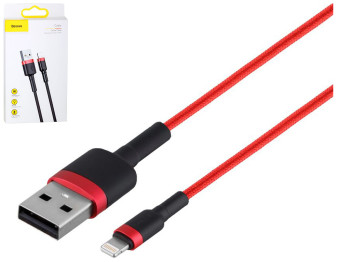 Кабель USB Baseus USB to Lightning 2.4A CALKLF-B, Чёрно-Красный