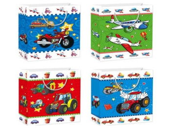 Пакет подарунковий паперовий L Транспорт 31х40х12см