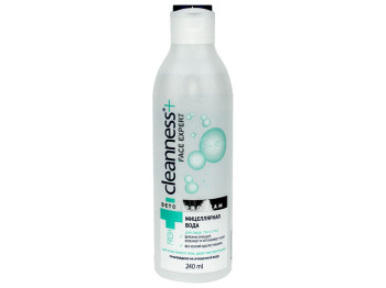 Мицелярная вода Cleanness+ для кожи лица, губ и глаз любого типа даже чувствительной 240мл