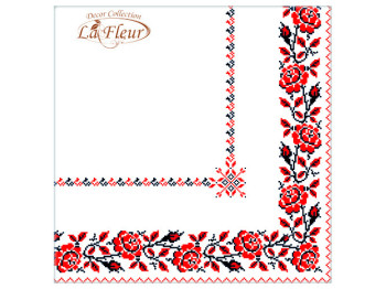 Серветка La Fleur Трояндова хустинка 33х33 2 шари 20шт