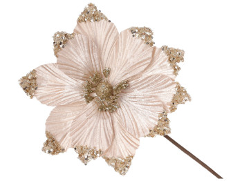Декоративна квітка Магнолія, 23см, довжина ніжки 50см, колір - шампань