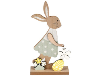 Декор великодній Easter Bunny, дерево, 20см, колір бежевий