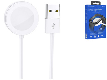 Бездротовий Зарядний Пристрій Borofone BQ13 (iWatch 1-8, SE/SE2/Ultra) Колір Бiлий