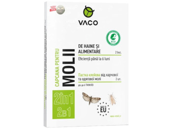 Ловушка клеевая Vaco Eco 2в1 от пищевой и одежной моли, феромон, клеевая основа, 2шт