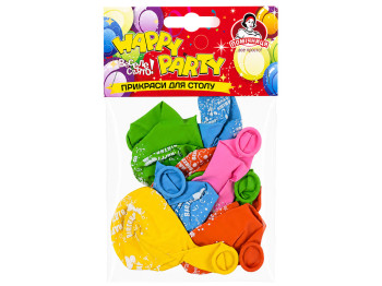 Шарики воздушные Помічниця Happy Party с рисунком разноцветные, 10 шт