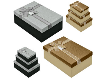 Набор коробок подарочных Best wishes, 23х16х10/21х14х8/19х12х7см (цена за набор 3шт)