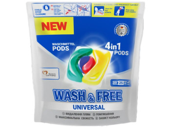 Капсули для прання Wash&Free Universal 25шт