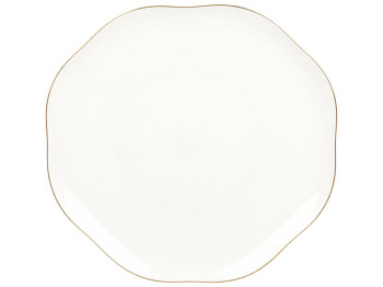 Тарелка фарфоровая Elegance белая с золотой окантовкой, D27,5см