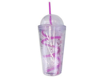 Стакан с крышкой и трубочкой