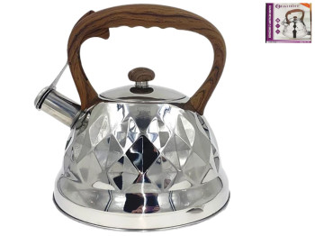 Чайник нержавеющая сталь со свистком, капсульное дно, 3л (все виды плит)