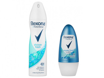 Набор антиперсперантов Rexona MotionSense Свежесть душа (Аэрозоль 150мл+Шариковый 50мл)