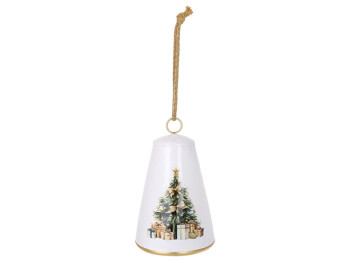 Подвеска металлическая Christmas bell, 15,5×24см, цвет белый