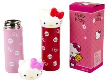 Термос "Hello Kitty" емальований метал. вакуумна колба (2 кольори) 360мл