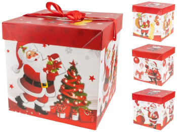 Коробка новогодняя картонная Santa S 10см