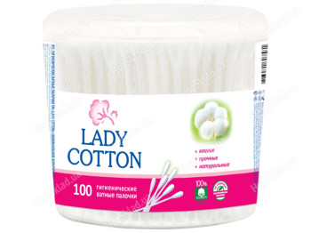 Ватные палочки Lady Cotton в банке 100шт