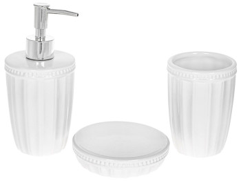 Набор для ванной (цена за набор 3 предмета) цвет – белый