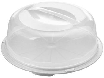 Тортница круглая R plastic, d34см, высота 16см, белая, 22002