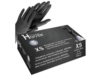 Перчатки нитриловые XS Hoffen 5.0г нестерильные текстурированные без пудры, 100шт