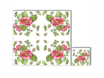 Салфетка La Fleur "Цветок акварелью"33х33см 2 слоя 20шт